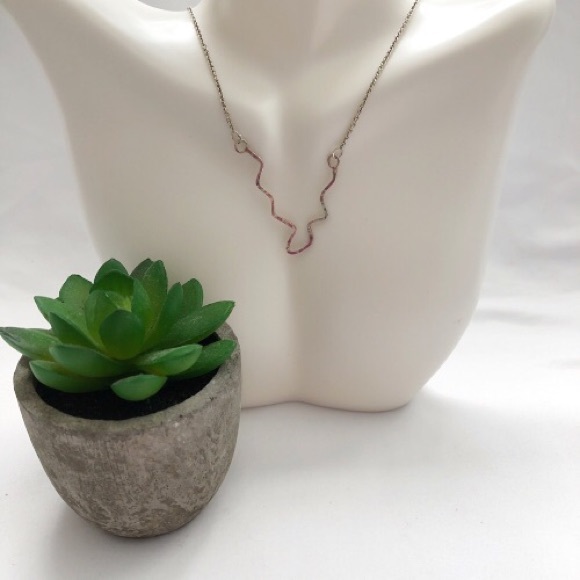 Modern Abstract Freeform 930 Argentium Silver Artisan Necklace - Picture 5 of 9